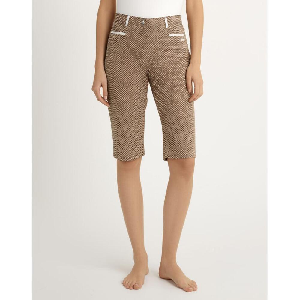 Louis Castel Capri Shorts Womens 26US Beige Polka Dot Golf Activewear‎